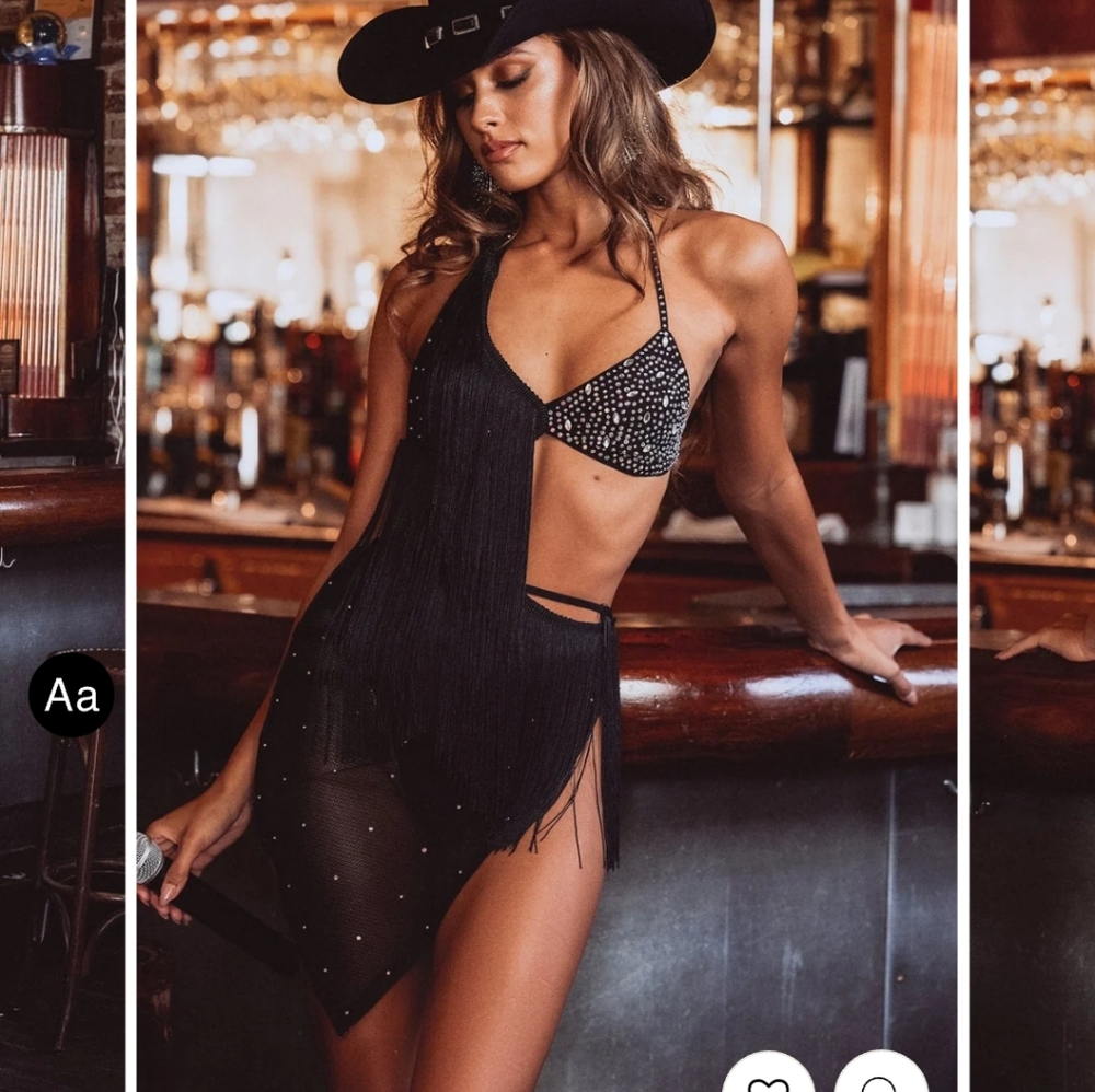 12th Tribe LeAnn Rhinestone mini dress